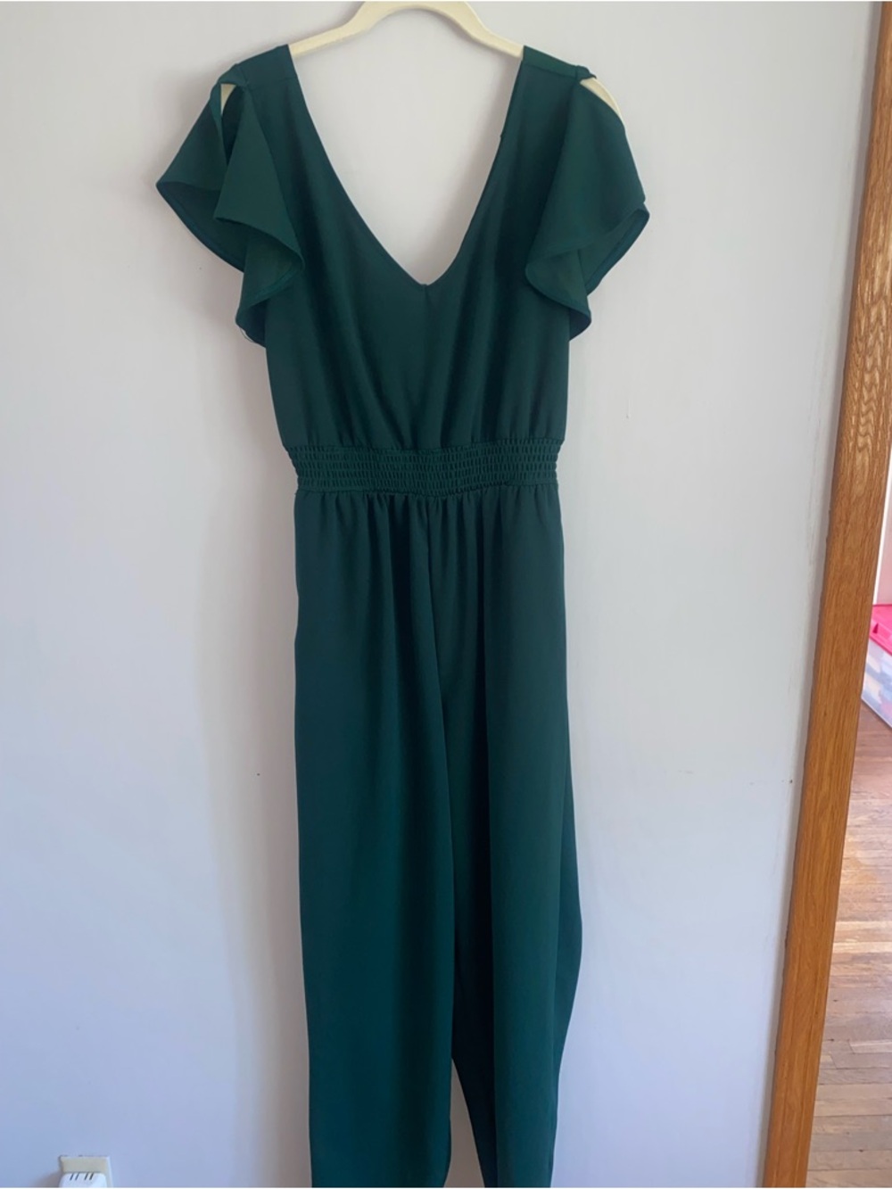 Emerald Sundae Forest Green V-Neck Jumpsuit